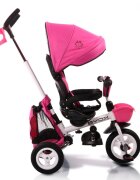Byox Tricicleta pentru copii Flexy Lux Pink pliabila cu maner parental si sezut reversibil spatar reglabil franasuport pahar si roti din cauciuc