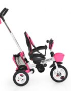 Byox Tricicleta pentru copii Flexy Lux Pink pliabila cu maner parental si sezut reversibil spatar reglabil franasuport pahar si roti din cauciuc