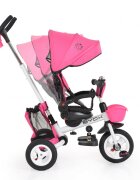 Byox Tricicleta pentru copii Flexy Lux Pink pliabila cu maner parental si sezut reversibil spatar reglabil franasuport pahar si roti din cauciuc