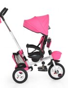 Byox Tricicleta pentru copii Flexy Lux Pink pliabila cu maner parental si sezut reversibil spatar reglabil franasuport pahar si roti din cauciuc
