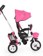 Byox Tricicleta pentru copii Flexy Lux Pink pliabila cu maner parental si sezut reversibil spatar reglabil franasuport pahar si roti din cauciuc
