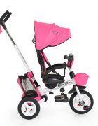 Byox Tricicleta pentru copii Flexy Lux Pink pliabila cu maner parental si sezut reversibil spatar reglabil franasuport pahar si roti din cauciuc