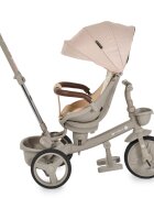 Byox Tricicleta pentru copii Fusion Beigemaner parental reglabil pe inaltimescaun rotativ la 360 gradespatar reglabil cu pozitie somnghidon pliabilroti din PUfranahusa moale2 tipuri de suport picioarebara detasabila