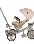 Byox Tricicleta pentru copii Fusion Beigemaner parental reglabil pe inaltimescaun rotativ la 360 gradespatar reglabil cu pozitie somnghidon pliabilroti din PUfranahusa moale2 tipuri de suport picioarebara detasabila