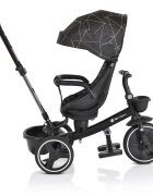 Byox Tricicleta pentru copii Fusion Blackmaner parental reglabil pe inaltimescaun rotativ la 360 gradespatar reglabil cu pozitie somnghidon pliabilroti din PUfranahusa moale2 tipuri de suport picioarebara detasabila