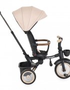 Byox Tricicleta pentru copii Jasper Beige pliabila cu maner parental spatar reglabil scaun rotativ greutate admisa 25 kg
