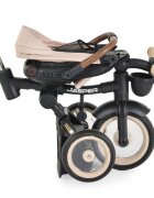 Byox Tricicleta pentru copii Jasper Beige pliabila cu maner parental spatar reglabil scaun rotativ greutate admisa 25 kg