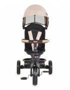 Byox Tricicleta pentru copii Jasper Beige pliabila cu maner parental spatar reglabil scaun rotativ greutate admisa 25 kg