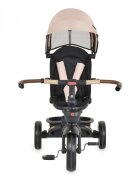 Byox Tricicleta pentru copii Jasper Beige pliabila cu maner parental spatar reglabil scaun rotativ greutate admisa 25 kg
