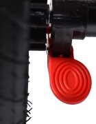 Byox Tricicleta pentru copii Jockey Red cu sezut rotativ si spatar reglabil 2 seturi suport picioruse roti mari din cauciuc maner cu control al directiei scaun confortabil cu husa moale si frana pe rotile din spate