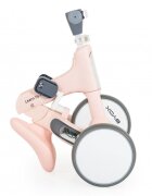 Byox Tricicleta pentru copii Learn to Ride Roz 2 in 1 cu pedale transformabila structura usoara pliere compacta sistem de siguranta cu viraj limitat roti din cauciuc EVA si far cu lumina