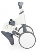 Byox Tricicleta pentru copii Learn to Ride White 2 in 1 cu pedale transformabila structura usoara pliere compacta sistem de siguranta cu viraj limitat roti din cauciuc EVA si far cu lumina