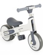 Byox Tricicleta pentru copii Learn to Ride White 2 in 1 cu pedale transformabila structura usoara pliere compacta sistem de siguranta cu viraj limitat roti din cauciuc EVA si far cu lumina