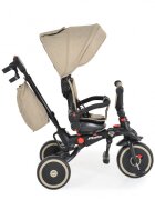 Byox Tricicleta pentru copii Pluto Beige pliabila cu scaun rotativ si spatar reglabil roti din cauciuc Eva maner cu control al directiei 2 seturi suport picioruse sistem roata libera si frana pe rotile din spate