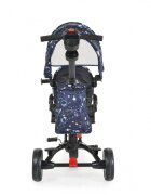 Byox Tricicleta pentru copii Pluto Blue pliabila cu scaun rotativ si spatar reglabil roti din cauciuc Eva maner cu control al directiei 2 seturi suport picioruse sistem roata libera si frana pe rotile din spate