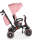 Byox Tricicleta pentru copii Pluto Pink pliabila cu scaun rotativ si spatar reglabil roti din cauciuc Eva maner cu control al directiei 2 seturi suport picioruse sistem roata libera si frana pe rotile din spate