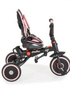 Byox Tricicleta pentru copii Pluto Pink pliabila cu scaun rotativ si spatar reglabil roti din cauciuc Eva maner cu control al directiei 2 seturi suport picioruse sistem roata libera si frana pe rotile din spate