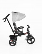 Byox Tricicleta pentru copii Quick Grey cu roti EVA sezut reversibil suport pentru picioare frana pe rotile din spate si maner cu control al directiei