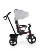 Byox Tricicleta pentru copii Quick Gri cu roti EVA si sezut reversibil spatar inaltpliabil sistem roata libera maner cu control al directiei suport pentru picioare si frana pe rotile din spate