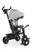 Byox Tricicleta pentru copii Quick Gri cu roti EVA si sezut reversibil spatar inaltpliabil sistem roata libera maner cu control al directiei suport pentru picioare si frana pe rotile din spate