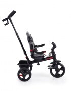 Byox Tricicleta pentru copii Quick Gri cu roti EVA si sezut reversibil spatar inaltpliabil sistem roata libera maner cu control al directiei suport pentru picioare si frana pe rotile din spate