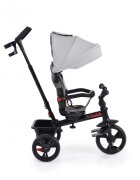 Byox Tricicleta pentru copii Quick Gri cu roti EVA si sezut reversibil spatar inaltpliabil sistem roata libera maner cu control al directiei suport pentru picioare si frana pe rotile din spate