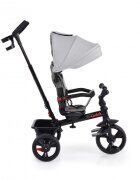 Byox Tricicleta pentru copii Quick Gri cu roti EVA si sezut reversibil spatar inaltpliabil sistem roata libera maner cu control al directiei suport pentru picioare si frana pe rotile din spate