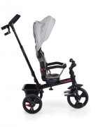 Byox Tricicleta pentru copii Quick Gri cu roti EVA si sezut reversibil spatar inaltpliabil sistem roata libera maner cu control al directiei suport pentru picioare si frana pe rotile din spate