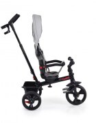 Byox Tricicleta pentru copii Quick Gri cu roti EVA si sezut reversibil spatar inaltpliabil sistem roata libera maner cu control al directiei suport pentru picioare si frana pe rotile din spate