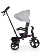 Byox Tricicleta pentru copii Quick Gri cu roti EVA si sezut reversibil spatar inaltpliabil sistem roata libera maner cu control al directiei suport pentru picioare si frana pe rotile din spate