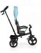 Byox Tricicleta pentru copii Quick Turcoaz cu roti EVA sezut reversibil suport pentru picioare frana pe rotile din spate si maner cu control al directiei