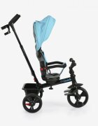 Byox Tricicleta pentru copii Quick Turcoaz cu roti EVA sezut reversibil suport pentru picioare frana pe rotile din spate si maner cu control al directiei