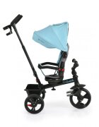 Byox Tricicleta pentru copii Quick Turcoaz cu roti EVA sezut reversibil suport pentru picioare frana pe rotile din spate si maner cu control al directiei