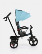 Byox Tricicleta pentru copii Quick Turcoaz cu roti EVA sezut reversibil suport pentru picioare frana pe rotile din spate si maner cu control al directiei