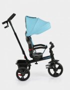 Byox Tricicleta pentru copii Quick Turcoaz cu roti EVA sezut reversibil suport pentru picioare frana pe rotile din spate si maner cu control al directiei