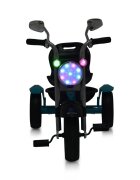 Byox Tricicleta pentru copii Retro Blue cu far luminos oglinzi cos roti din cauciuc Eva scaun reglabil de la 3 ani pana la 25 kg