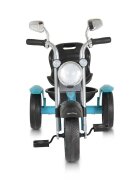 Byox Tricicleta pentru copii Retro Blue cu far luminos oglinzi cos roti din cauciuc Eva scaun reglabil de la 3 ani pana la 25 kg