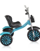 Byox Tricicleta pentru copii Retro Blue cu far luminos oglinzi cos roti din cauciuc Eva scaun reglabil de la 3 ani pana la 25 kg