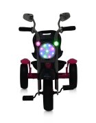 Byox Tricicleta pentru copii Retro Pink cu far luminos oglinzi cos roti din cauciuc Eva scaun reglabil de la 3 ani pana la 25 kg