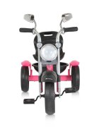Byox Tricicleta pentru copii Retro Pink cu far luminos oglinzi cos roti din cauciuc Eva scaun reglabil de la 3 ani pana la 25 kg
