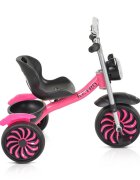 Byox Tricicleta pentru copii Retro Pink cu far luminos oglinzi cos roti din cauciuc Eva scaun reglabil de la 3 ani pana la 25 kg