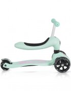 Byox Trotineta 2in1 cu scaunel transformabila in vehicul fara pedaleinaltime ghidon reglabila pe 3 nivele de inaltime si roti cu lumini LED Skiddy Blue