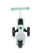 Byox Trotineta 2in1 cu scaunel transformabila in vehicul fara pedaleinaltime ghidon reglabila pe 3 nivele de inaltime si roti cu lumini LED Skiddy Blue