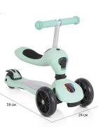 Byox Trotineta 2in1 cu scaunel transformabila in vehicul fara pedaleinaltime ghidon reglabila pe 3 nivele de inaltime si roti cu lumini LED Skiddy Blue