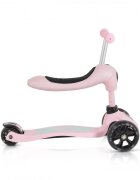 Byox Trotineta 2in1 cu scaunel transformabila in vehicul fara pedaleinaltime ghidon reglabila pe 3 nivele de inaltime si roti cu lumini LED Skiddy Pink