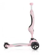 Byox Trotineta 2in1 cu scaunel transformabila in vehicul fara pedaleinaltime ghidon reglabila pe 3 nivele de inaltime si roti cu lumini LED Skiddy Pink