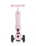 Byox Trotineta 2in1 cu scaunel transformabila in vehicul fara pedaleinaltime ghidon reglabila pe 3 nivele de inaltime si roti cu lumini LED Skiddy Pink