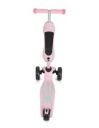 Byox Trotineta 2in1 cu scaunel transformabila in vehicul fara pedaleinaltime ghidon reglabila pe 3 nivele de inaltime si roti cu lumini LED Skiddy Pink