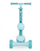 Byox Trotineta 2in1 pentru copii Evo Mint de la 18 luni cu scaunel pliabil roti ABEC-5 din PU cu lumini LED Ghidon cu inaltime reglabila 63-75 cm si frana spate