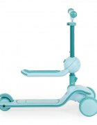 Byox Trotineta 2in1 pentru copii Evo Mint de la 18 luni cu scaunel pliabil roti ABEC-5 din PU cu lumini LED Ghidon cu inaltime reglabila 63-75 cm si frana spate